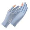 Women's Sun Protection Gloves for Summer Outdoor Cycling and Driving Thin Ice Silk Sunshade Breathable Two Finger Fishing Gloves