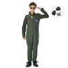 Chlapci Vojenský pilot Halloween Kostým Retro Cosplay Letecká uniforma Dětské Letecké obleky Armádní kombinéza