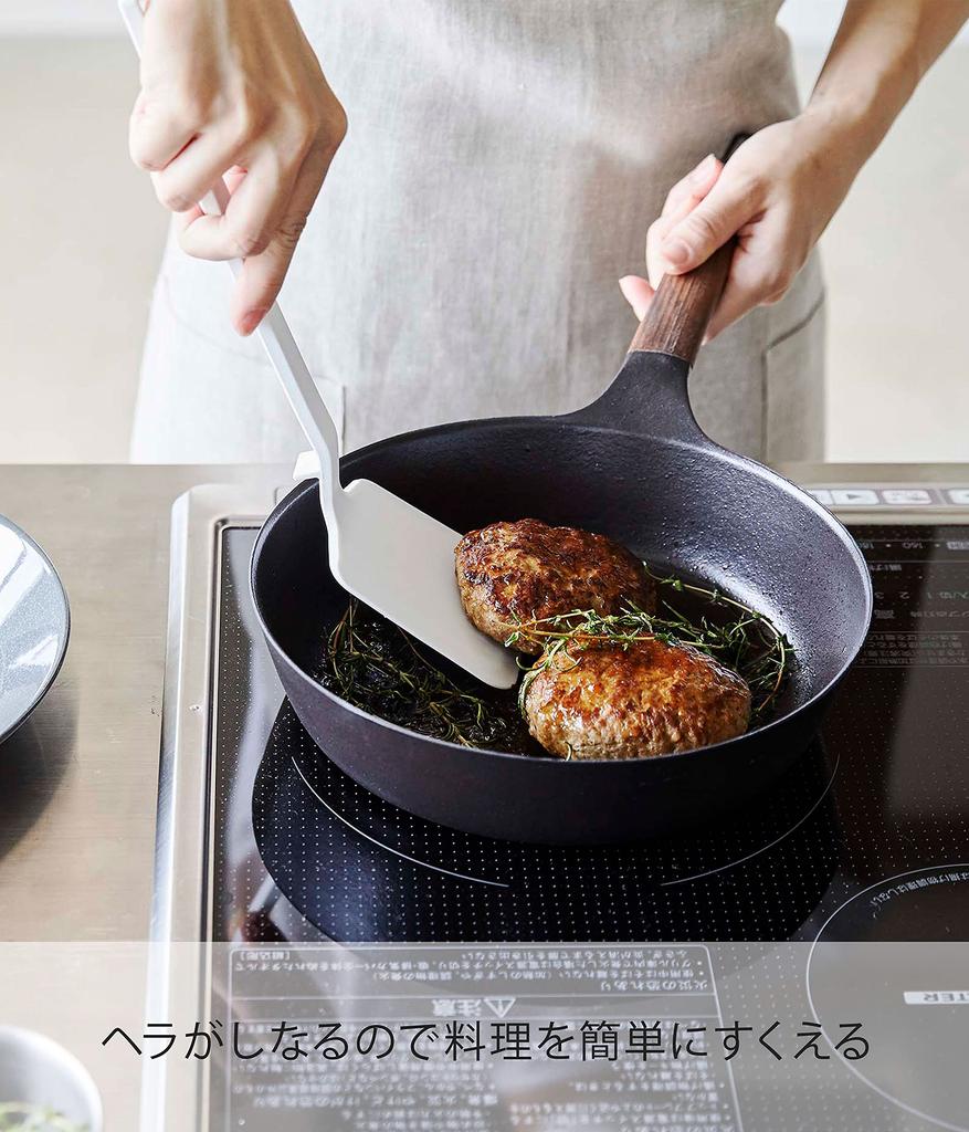 Yamazaki Silicone W9 X X Tower Flexible Spatula for Easy Heat Resistant Item Spatula, White, Approx. D4.5 H31cm, Series. Scooping. Silicone. No. 5191.