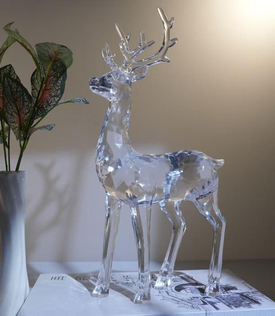 Nordic Transparent Crystal Reindeer Ornament - Christmas Decoration Handicraft