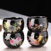 Color Changing Black Clay Dragon Egg Tea Cup Handmade Ceramic Gongfu Teaware Heat Sensitive Master Cup for Tea Ceremony Gift