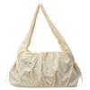 Women Soft Armpit Bag Large Capacity Cloud Pleated Shoulder Bag Top Handle Bag Solid Color Multi-pockets for Outdoor Travel