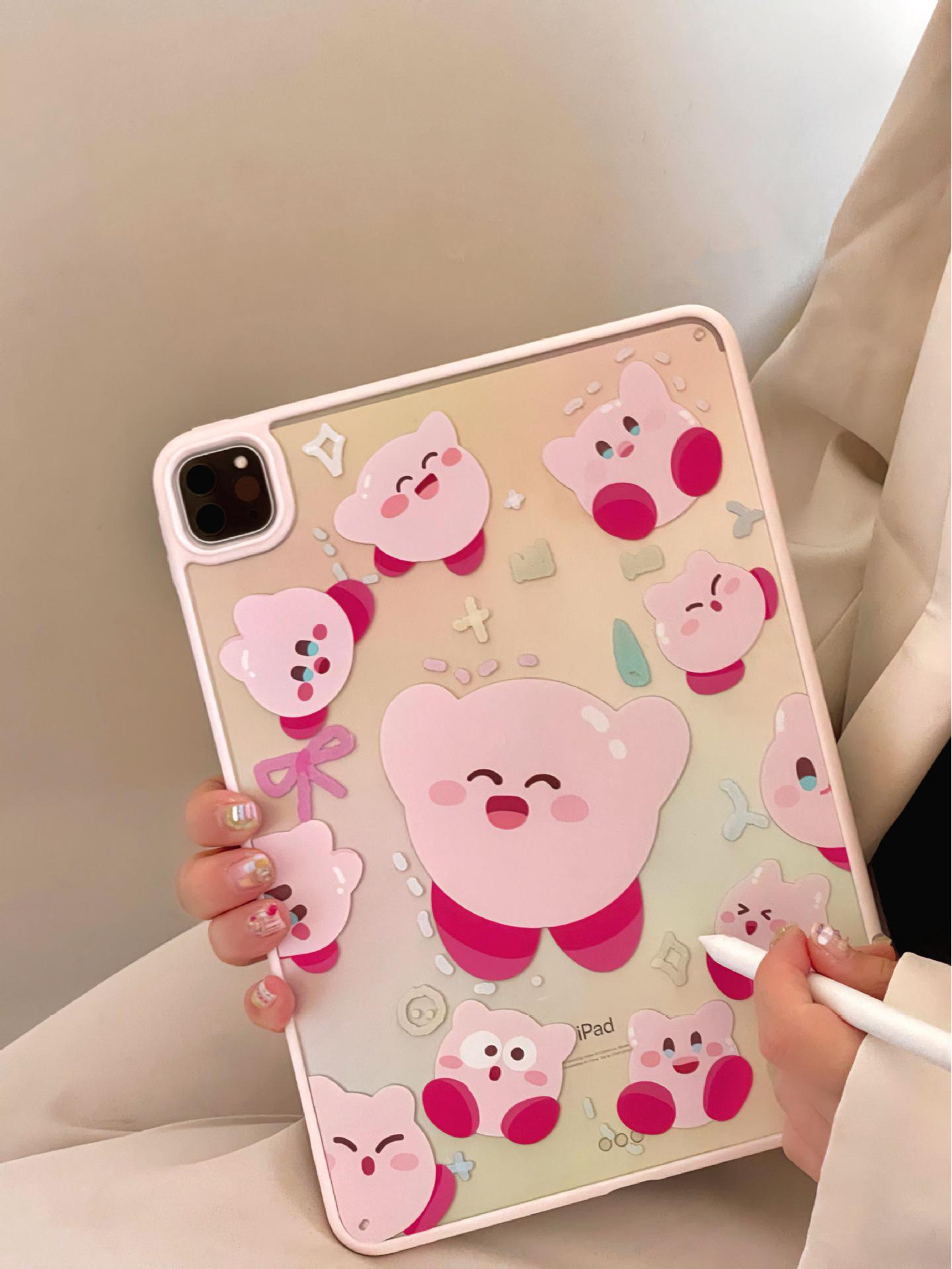 

Pink Acrylic Chubby Kirby iPad Case for iPad Pro 2021/2025 Versions iPad 2019/2020/2021 (10.2 inches)