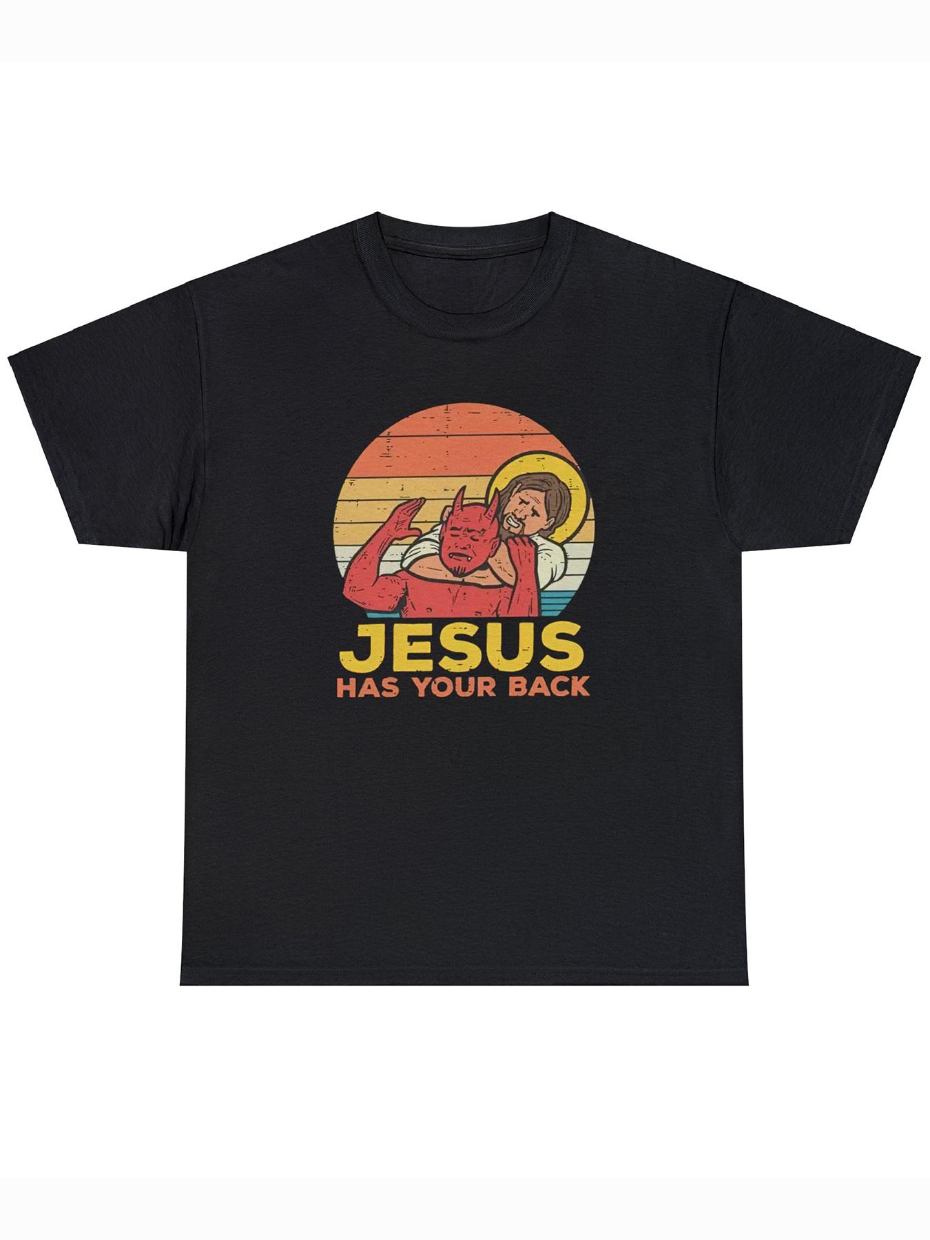

Unisex s Casual Graphic T-Shirt - Jesus Has Your Back Design XXL