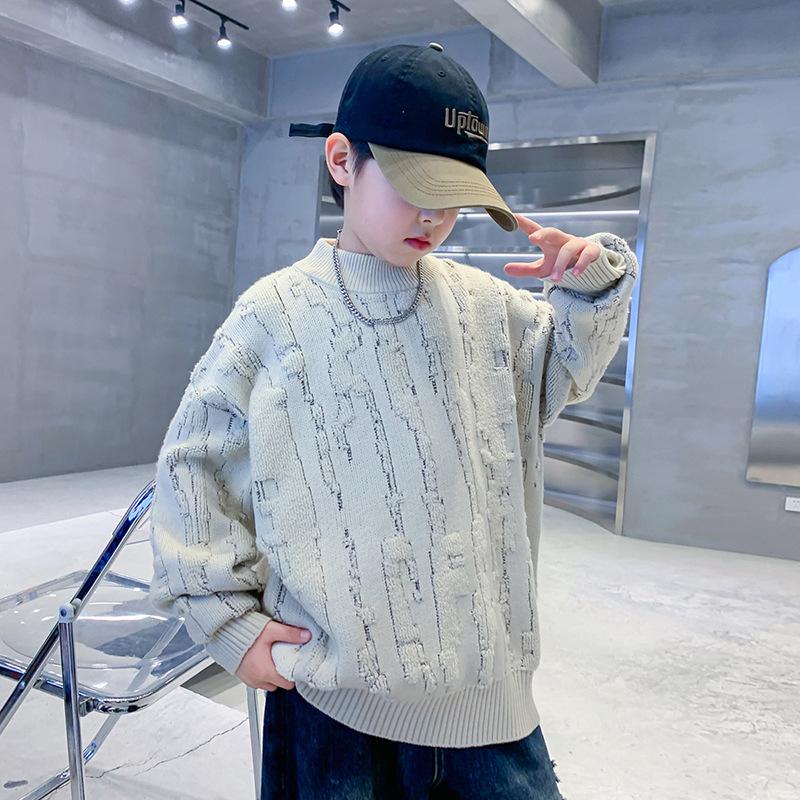 Boys Casual Red Sweater Fall/winter Children's Fleece Sweater