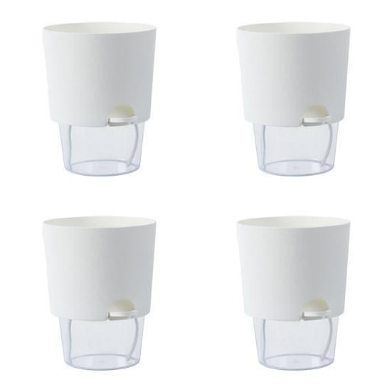 Blumentopf mit Drainagelöchern Wassereinfüllöffnung Automatischer Selbstbewässerung Hydroponischer Blumentopf Transparenter Sockel Hydroponischer Pflanztopf