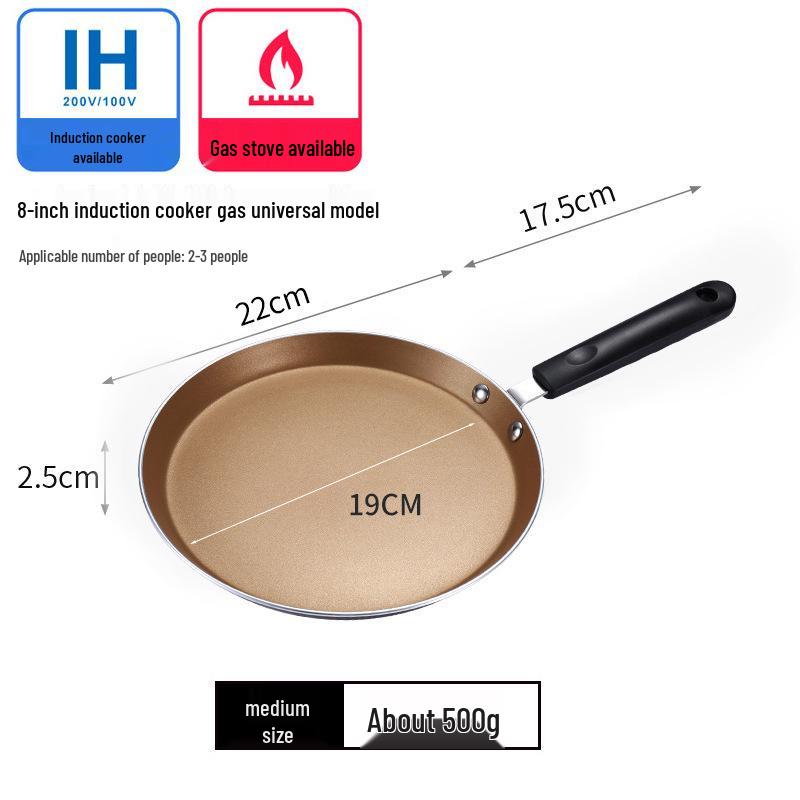 Non-stick Maifan Stone Frying Pan for Home, Flat-Bottomed Pancake Pan, Gas Stove Compatible