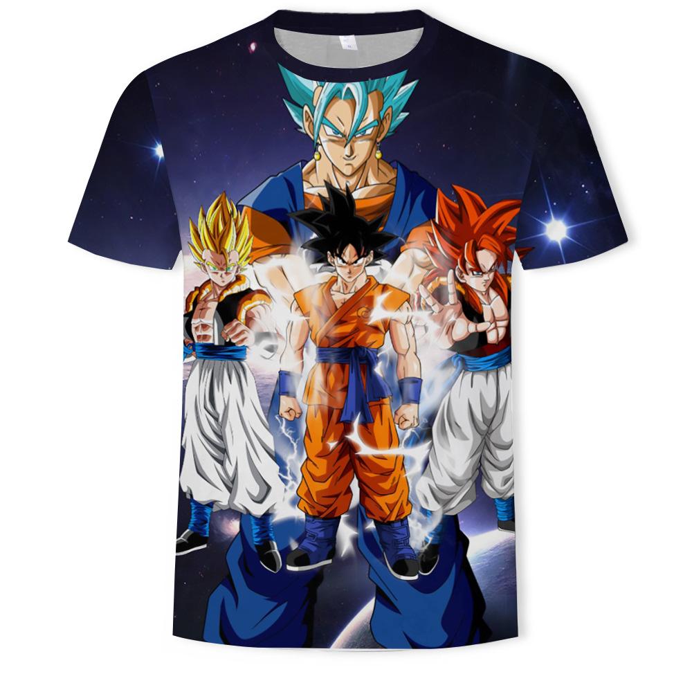 Neues trendiges Anime Dragon Ball Serie T-Shirt Herren 3D digital bedrucktes T-Shirt M gray