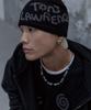 Tonilolenseu Jacquard Lettering Logo Beanie Black