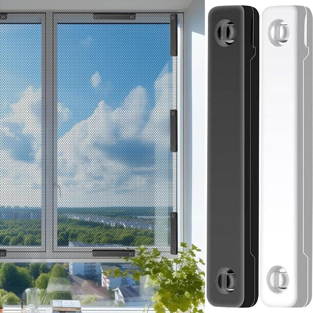 12x Magnetic Window Screen Clip Prevention Insect Door Window Screen Netting Fixation Buckle Free-Drilling Installation Clip