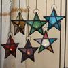 Pointed Christmas Five Star Glass Candles House Ornament Candleholder Decoration