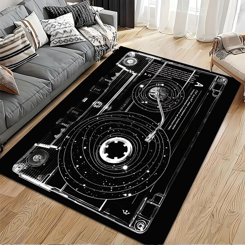 Cassette Tape and Turntable Design suitable as a non-slip mat for the living room or bedroom sofa