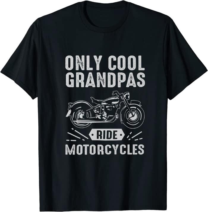 Only Cool Grandpas Ride Motorcycles Classic T-Shirt L