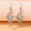 Delicate Crystal CZ Y2K Star Moon Drop Earrings for Women Girl Love Heart Dangle Earrings Party Holiday Jewelry Gifts