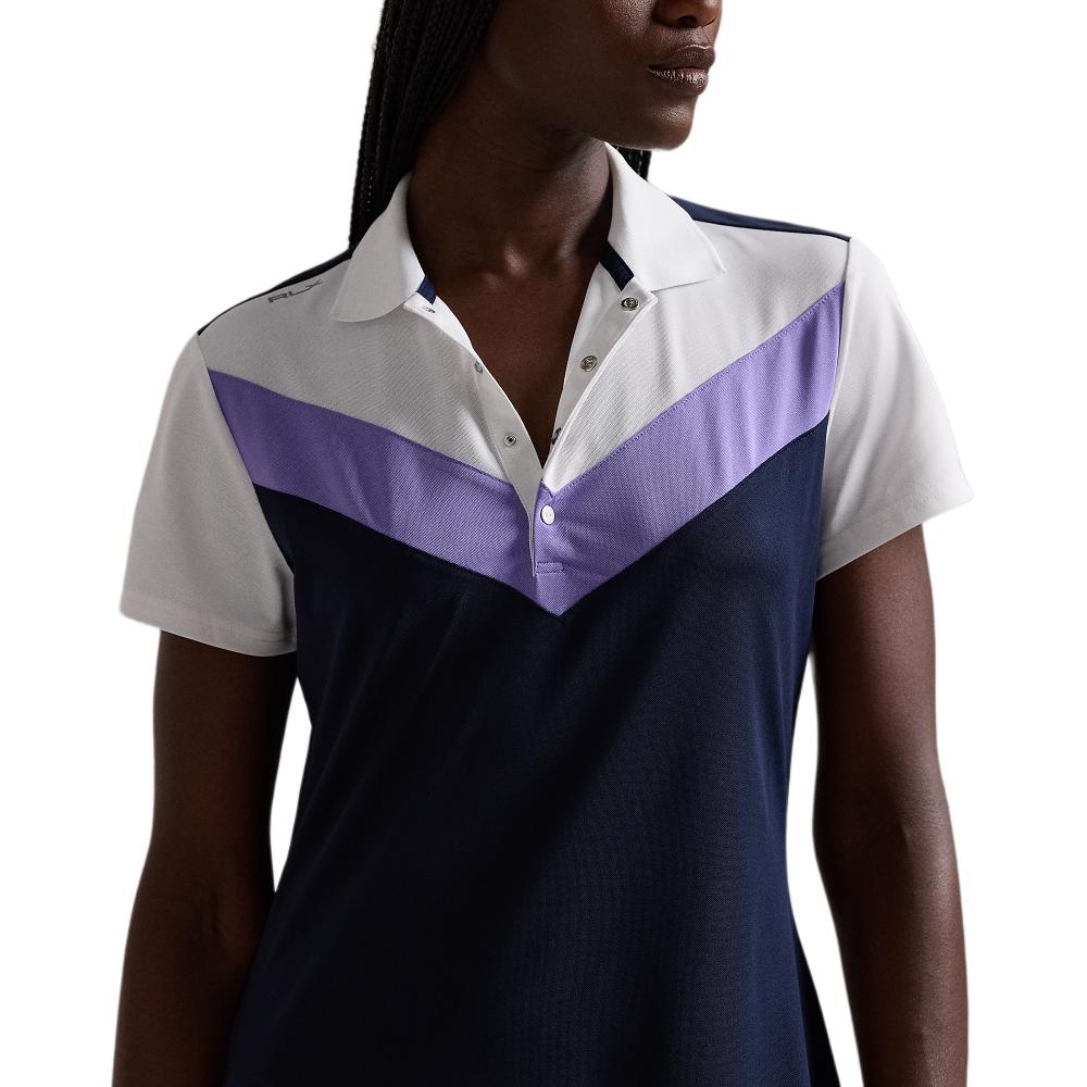 Polo Ralph Lauren FW24 Herringbone Mid-Rise A-Line Short Sleeve Dress Women Dresses Dark-Blue WMXGDRSN8E20029-410