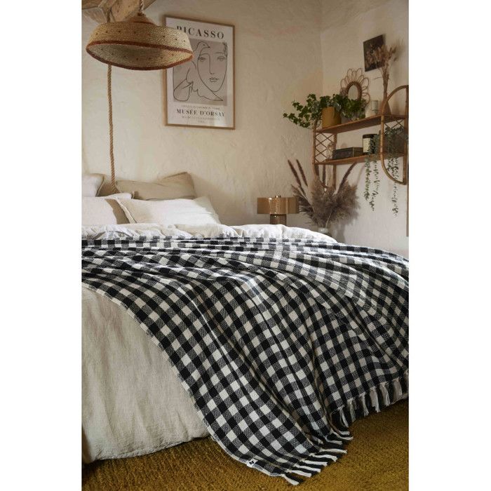"Gabriel" Dyed Woven Fringed Plaid All Sizes - 180 X 220 Cm