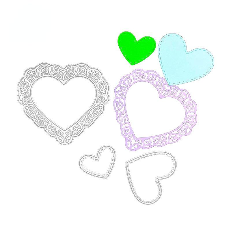 3 Pcs Love Heart Lace Metal Cutting Dies Stencils for DIY Scrapbooking/photo Album Decorative Embossing DIY Paper Cards