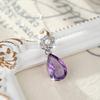Natural Stone Crystal Pendant S925 Silver Necklace Female European and American Style High-end Crystal Clean Ice Flower Cut Colored Treasure Pendant