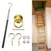 Retractable Loft Stair Pull Hook Kit Extends Splicing Ladder Pull-Down Tool  For Home,Loft Hotel