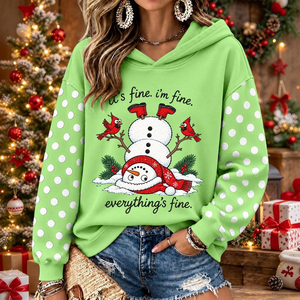 Women's Christmas Print Long Sleeve Top Casual Comfortable Winter Blouse for Holiday Wear