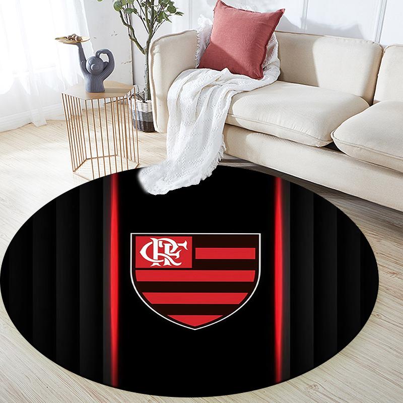 Clube De Regatas Do Flamengo Round Area Rug,Carpet Rug for Living Room Bedroom Sofa Playroom Decor,Non-slip Floor Mat