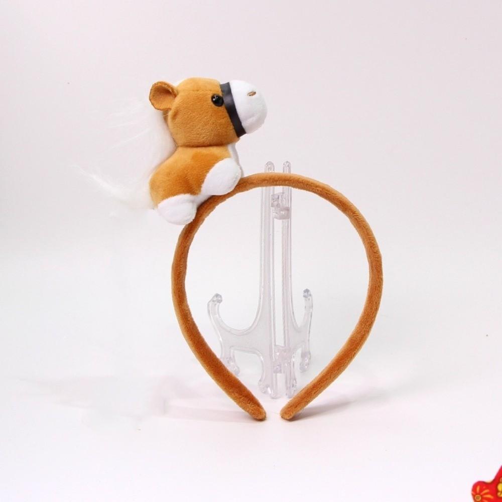 Mascot Horse Hair Hoop Cartoon Headpiece Sweet Plush Horse Headband  Photo Prop