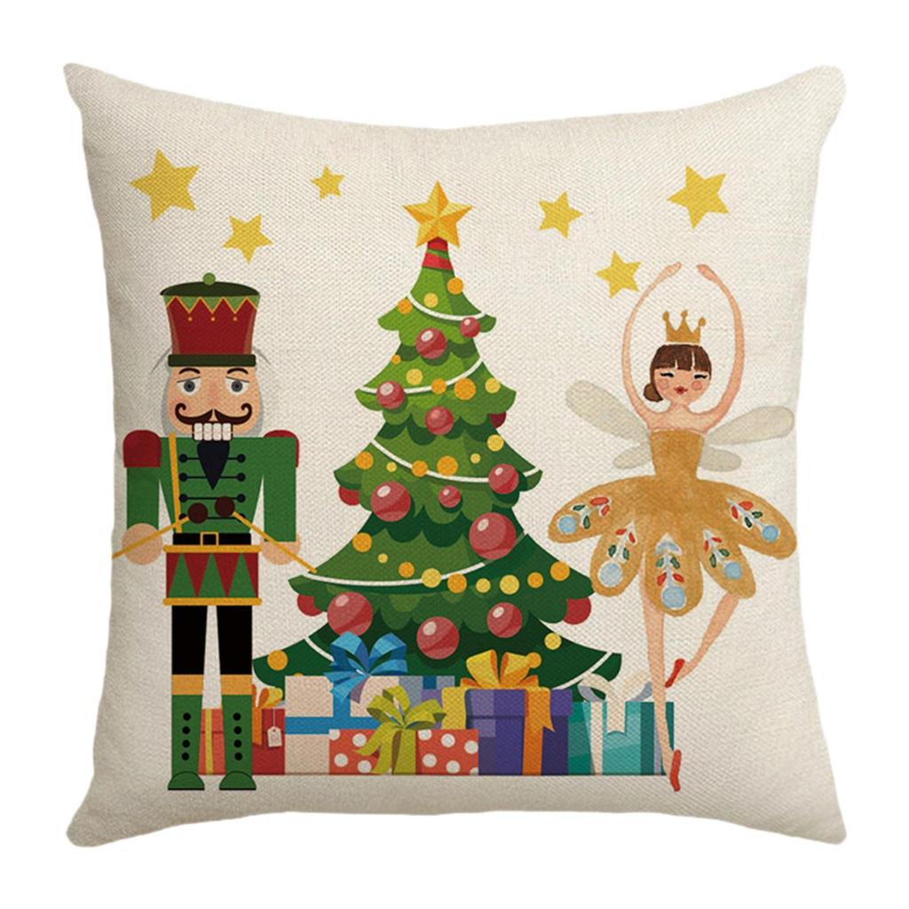 Christmas Pillowcase Nutcracker Design Home Decoration Christmas Pillow Cover for Couch Winter Hotel Bedroom Sofa Pillowcase
