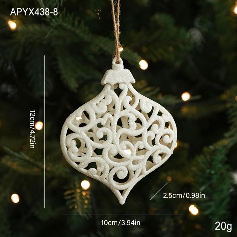 Weiße Kunststoff-Weihnachtsbaumdekorationen Bruchsichere Weihnachtskugeln Hängedekoration für Feiertagsbaumschmuck