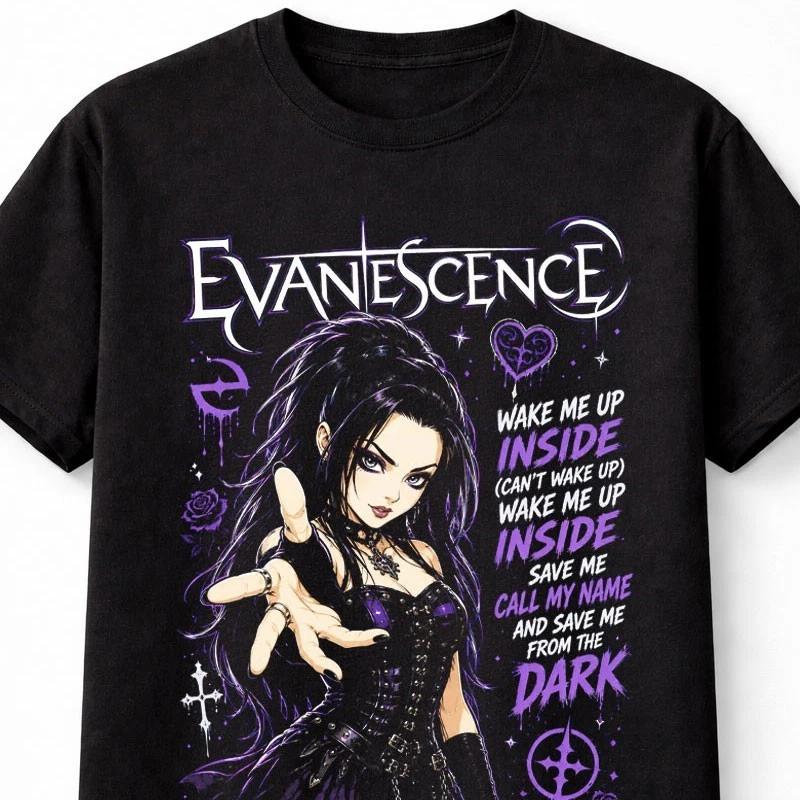 Evanescence Gothic Rock Metal Band Graphic Unisex TShirt S