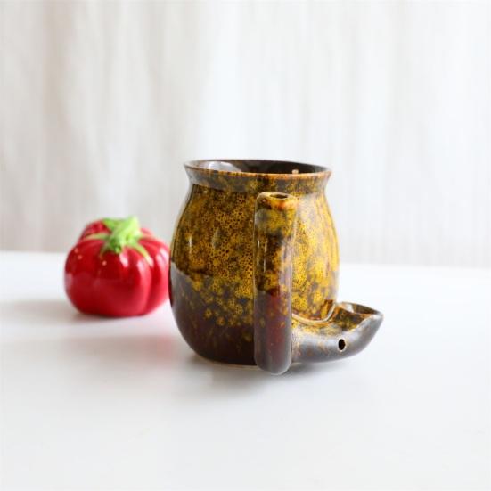 Unique Glaze Ceramic Mug Wake And Bake Coffee Pot Shaped Handle Novelty Gifts Cup with Ergonomic