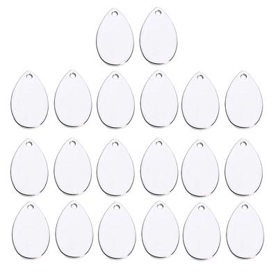 20x Metal Stamping Blanks Tag Charm Silver Charms Waterdrop Stamping 10x18mm