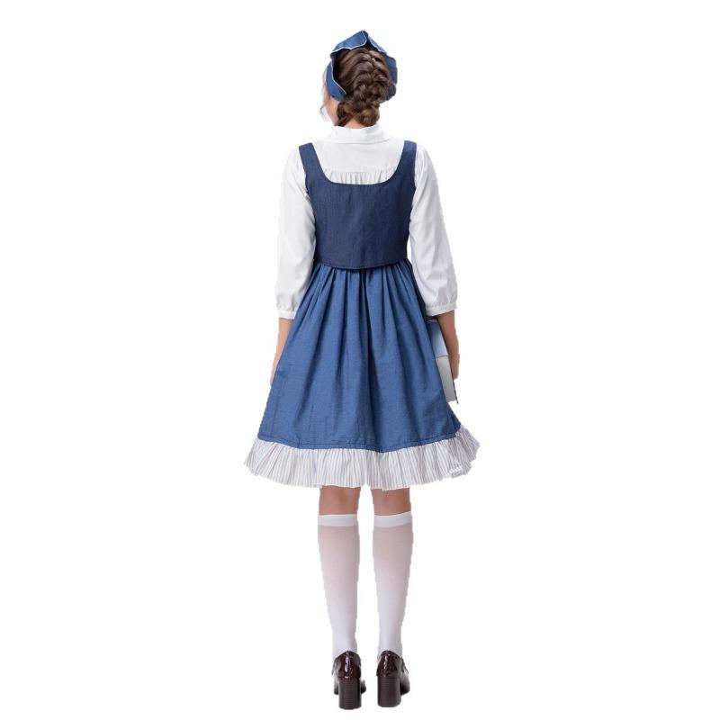 Halloween European medieval pastoral maid costume, farm manor cosplay costume
