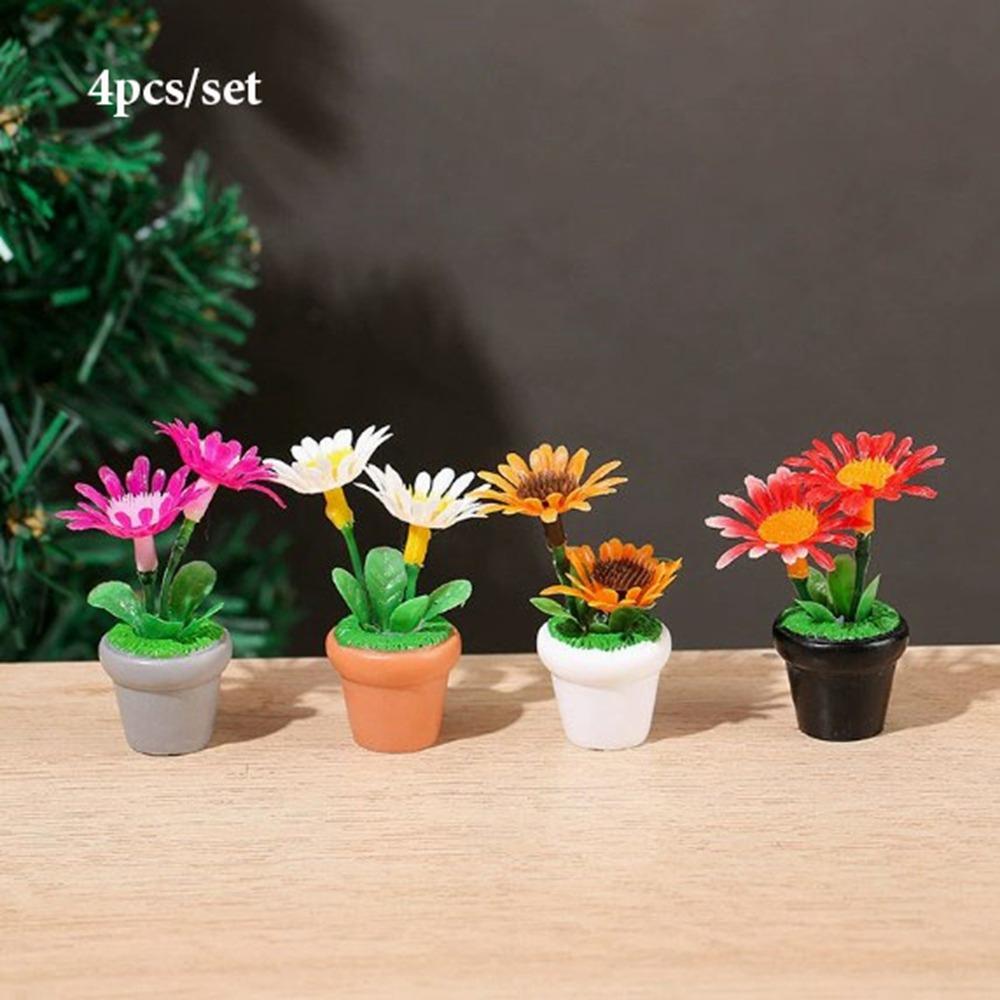 Mini Green Leaves Plant Pot Multistyles Bonsai Garden Home Model  Doll House Accessories