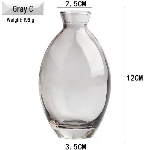 Lux Mini Colored Glass Vase Set for Hydroponic Flowers - Transparent Decorative Ornaments for Living Room