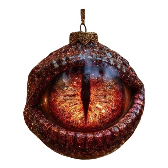 Yousheng Dragon's Eye Christmas Ornament Mystic Dragon Eye 2D Flat Acrylic Xmas Tree Hanging Ornaments for Fantasy Lovers