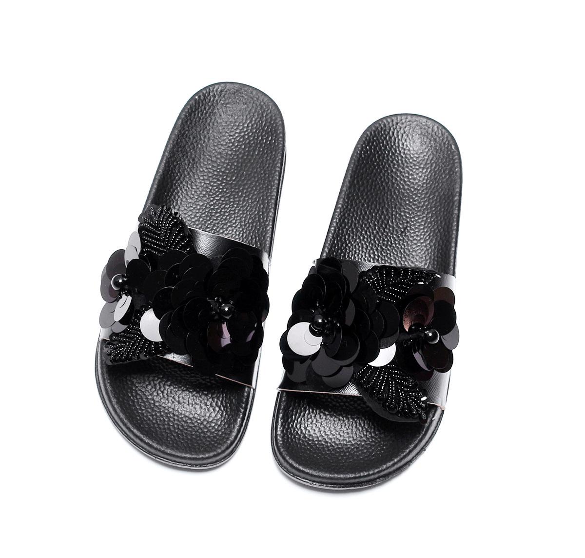 

2024 Новые женские яркие тапочки весна лето осень домашние пляжные тапочки домашние шлепанцы удобная обувь на плоской подошве 988 5 чёрный