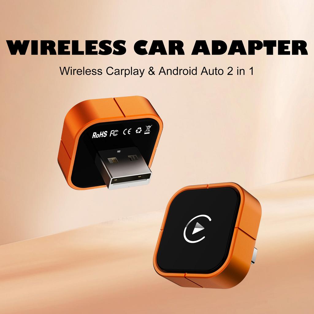 Wireless Fit For CarPlay Fit for Android Auto Adapter 2 in 1 Mini Aluminum Alloy Car Screen Mirroring Adapter Suitable