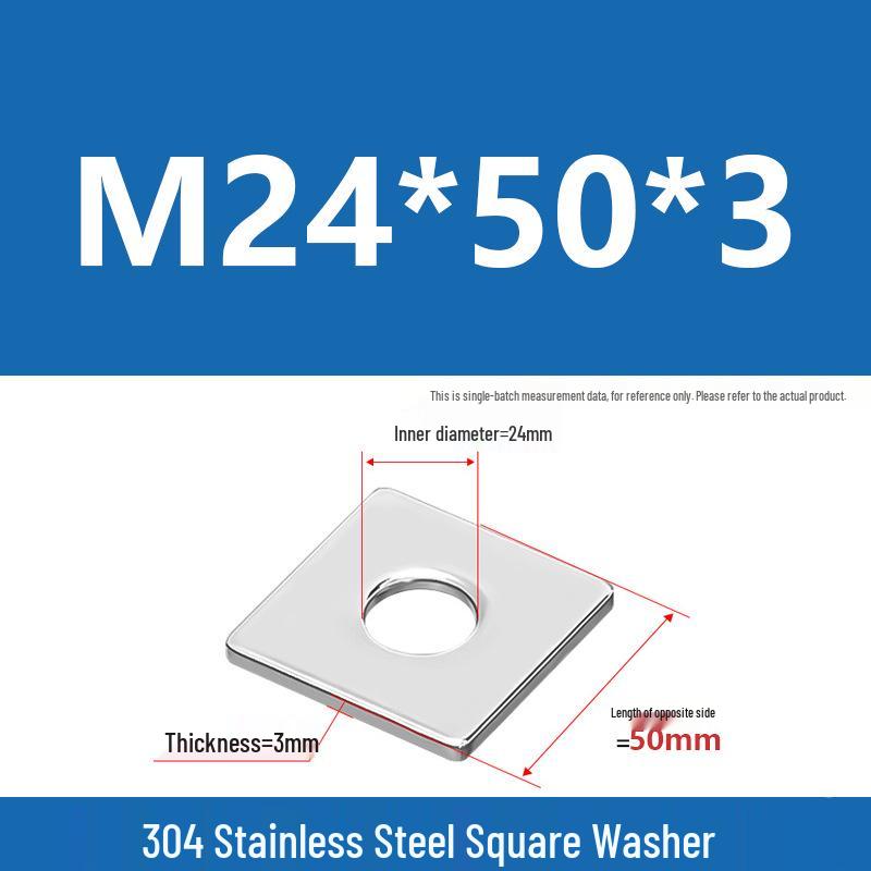 304 Stainless Steel Thickened Square Washer for Curtain Wall (M4-M16)