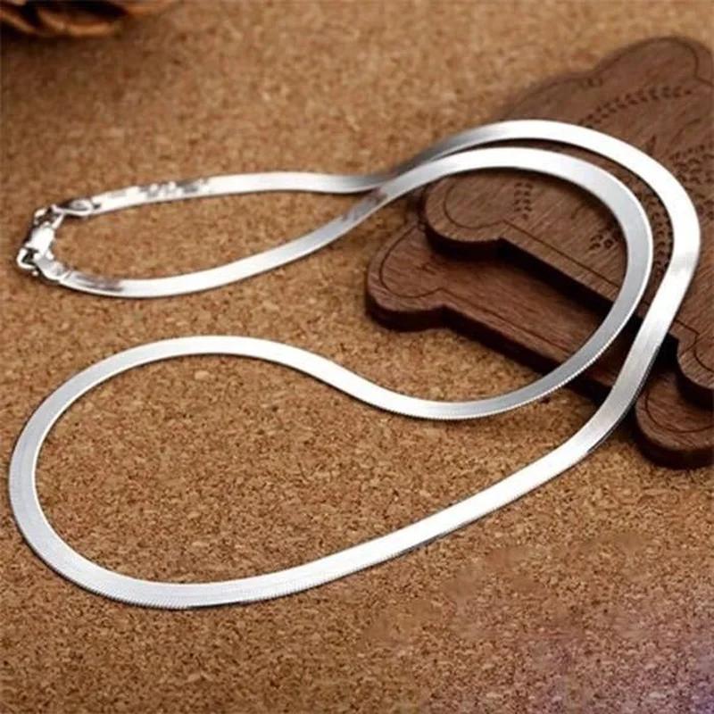 Copper Color Fine 4MM Blade Chain Necklace for Women Men Luxury Wedding Party Jewelry Holiday Gifts