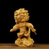 Boxwood Hand-carved Sun Wukong Statue Cartoon Creative Wood Carving Handicraft Collection Gifts