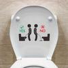 1 Pc Funny Bathroom Toilet Lid Decal, Removable Self-Adhesive Plastic Wall Sticker, Creative Toilet Seat Sign for Proper Use