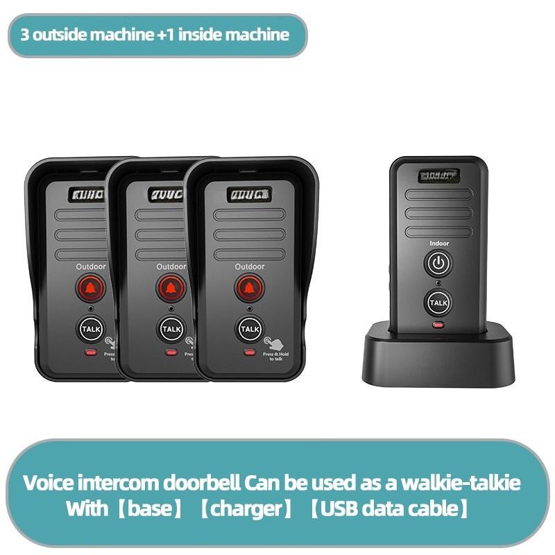 1-2 Mile Range 3 Volume Levels Wireless Doorbells Waterproof Electronic Intercom System Rechargeable Voice Intercom Doorbell