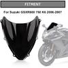 Windshield, PSLER Windscreen Double Bubble for GSXR600 750 K6 2006-2007, Black