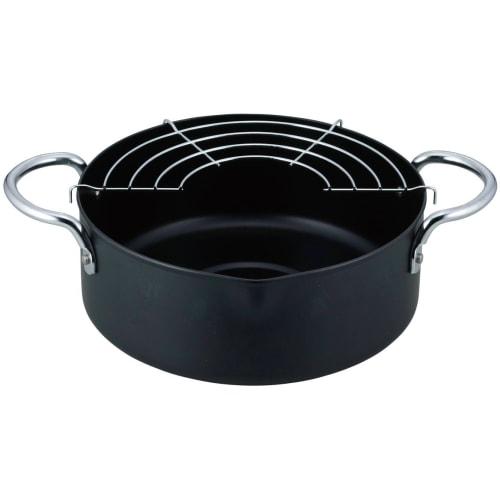 Wahei Freiz AR-7003 20cm Iron Tempura Pan with Frying Rack, Induction Compatible, Gas Compatible, Double-Handed Frying Rack, for Deep Frying Tempura