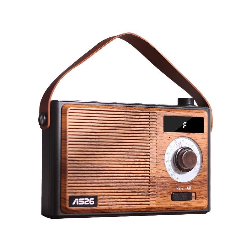

Retro Wireless Bluetooth Speaker AS26 Dual Channel Outdoor Radio with Old-Fashioned Audio Card Insertion And USB Stereo Drive AS26