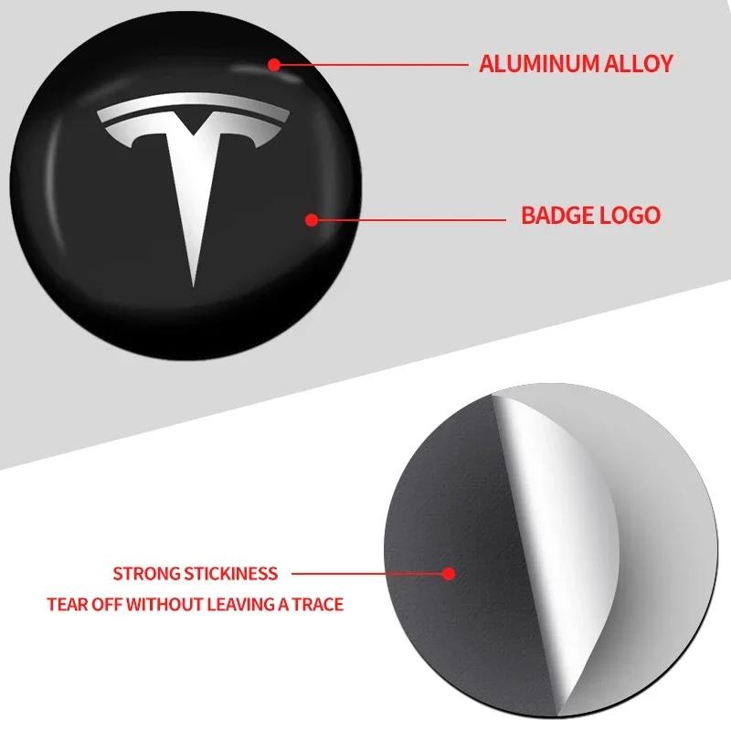 Autosticker 2025 Nieuwe Tesla 4 STUKS Auto Wielnaafdop Covers Sticker Auto Naaf Logo Decals Voor Tesla Model X Y Model S model 3