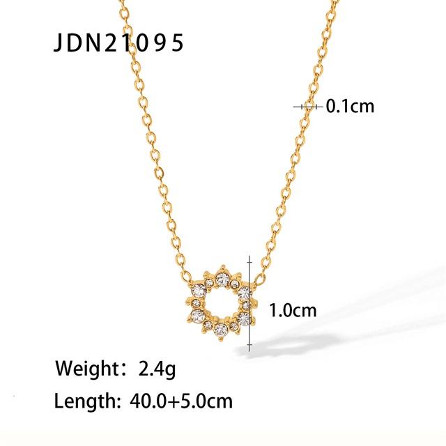 Youthway Ring Pendant Necklace White Cubic Zirconia Stainless Steel Minimalist Trendy Jewelry For Women