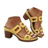 Chunky Heel Toe Women'S Slip Sandals Openwork Versatile Casual Solid Color Closed Toe Sandals Women Pretty Sandals For Women