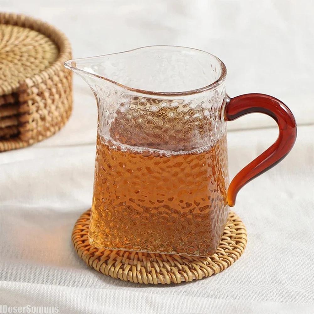 Retro Rattan Coaster Table Natural Woven Rattan Cup Coaster Drink Mug Pot Tea Coffee Placemat Handmade Kitchen Accessories