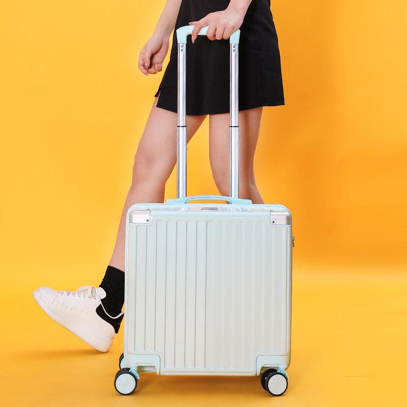 Lightweight Mini Trolley Suitcase with Combination Lock, 18-20 Inch - Ideal for Students and Kids.
